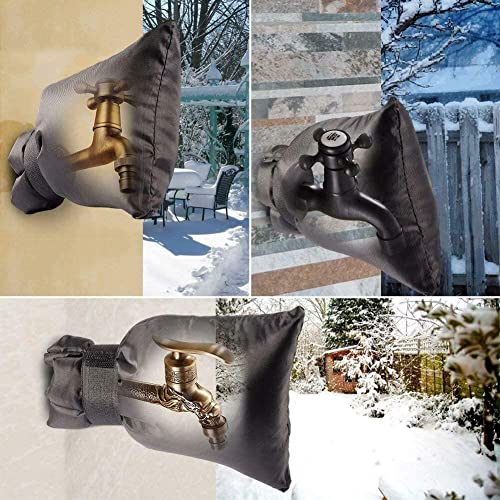 7.1''W x 9.8''H Waterproof Insulated Outdoor Faucet Cover, Black (2) X280036