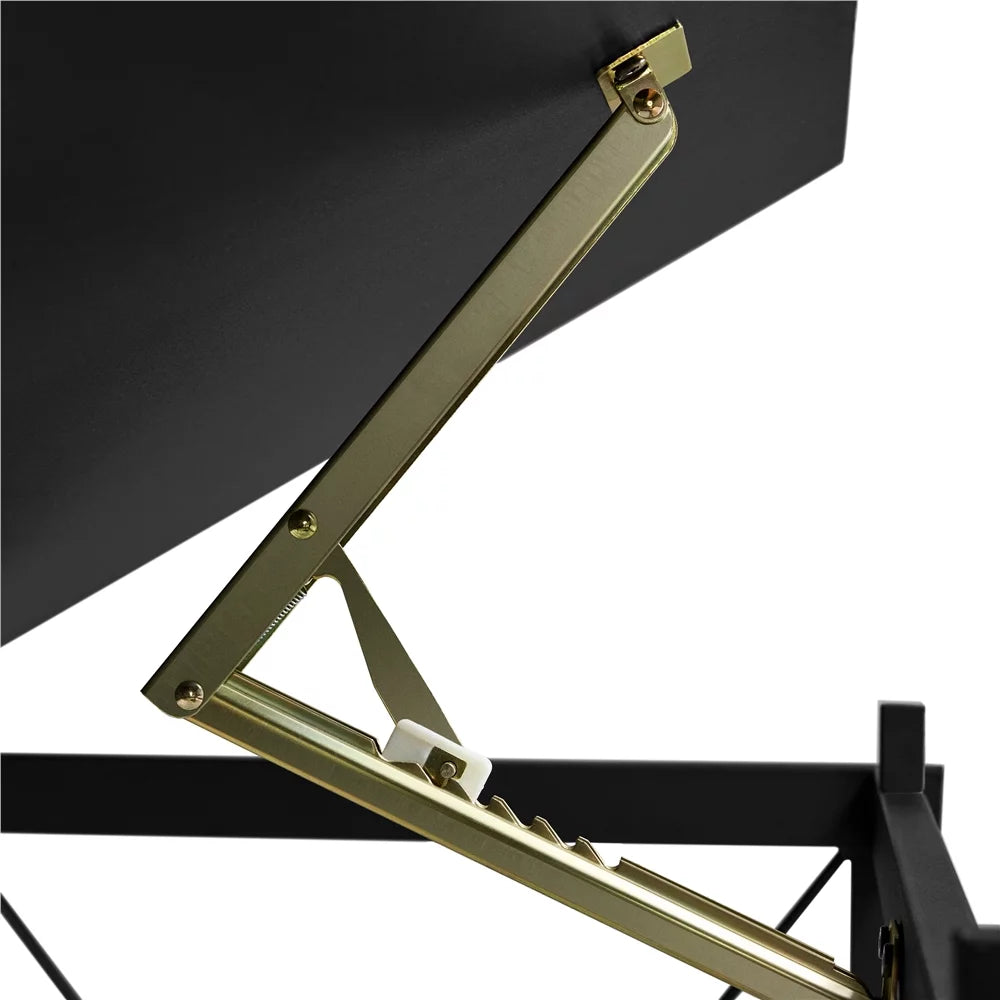 Black Height-Adjustable Drafting Table and Mesh Office Chair Set L979