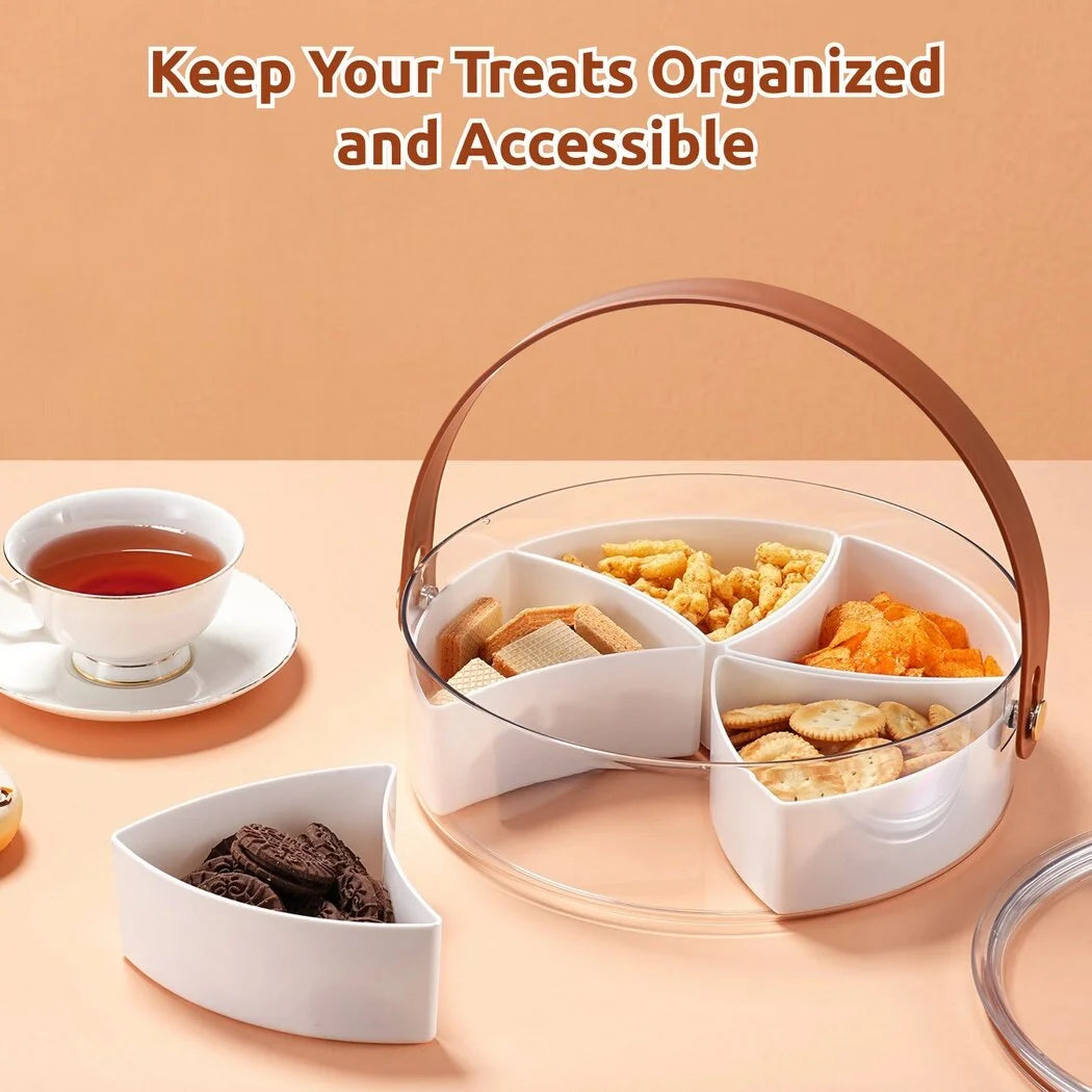 Portable 5-Compartment Organizer Tray with Lid and Handle J65628