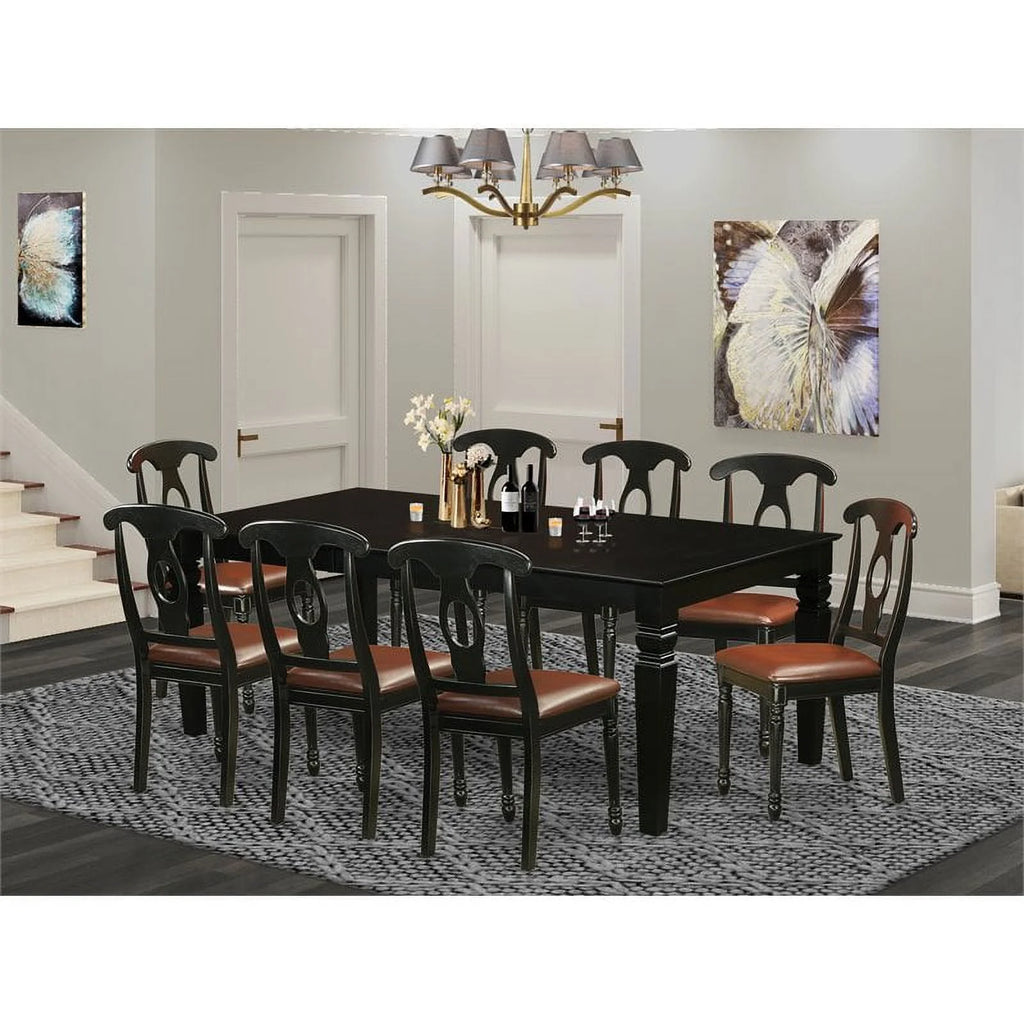 9-piece Wood Dining Table and Chairs in Black G264172