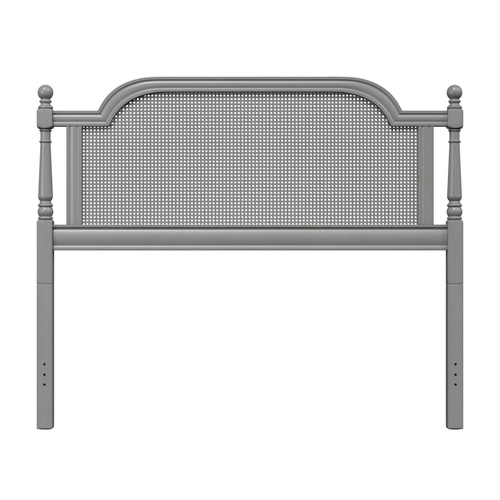 King French Grey Wood and Cane Headboard E799