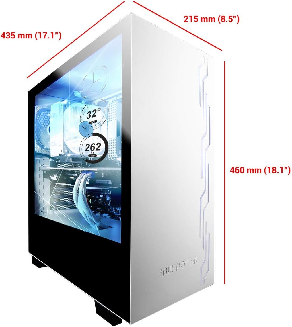 Mid-Tower Desktop Computer Gaming Case White W761372