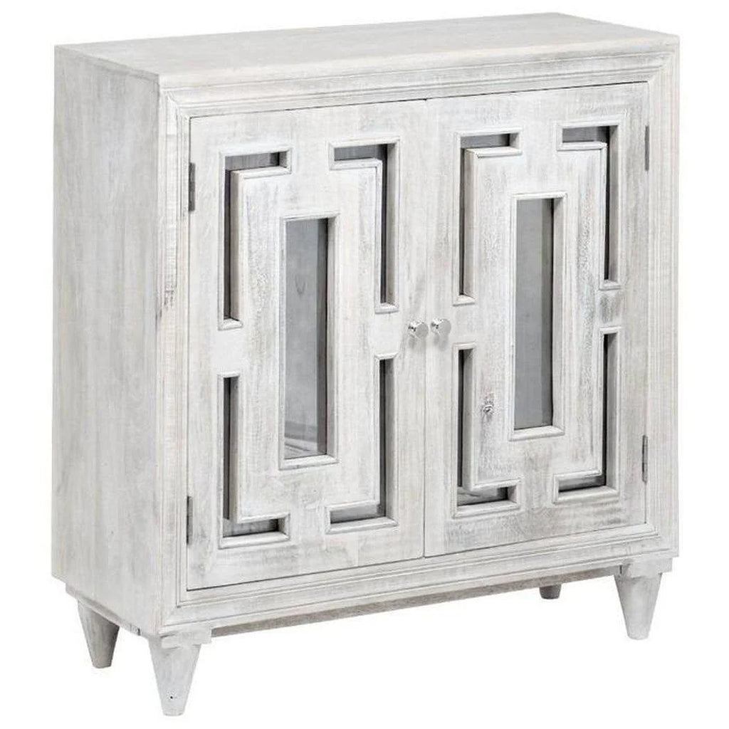 40" Square Whitewash Accent Cabinet J4427