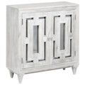 40" Square Whitewash Accent Cabinet J4427