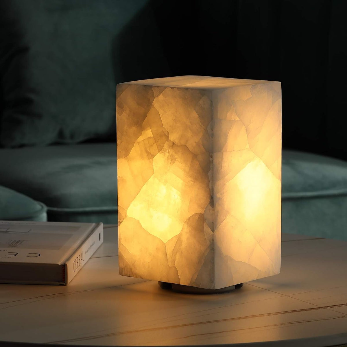 Handcrafted Calcite Dimmable LED Table Lamp B34927
