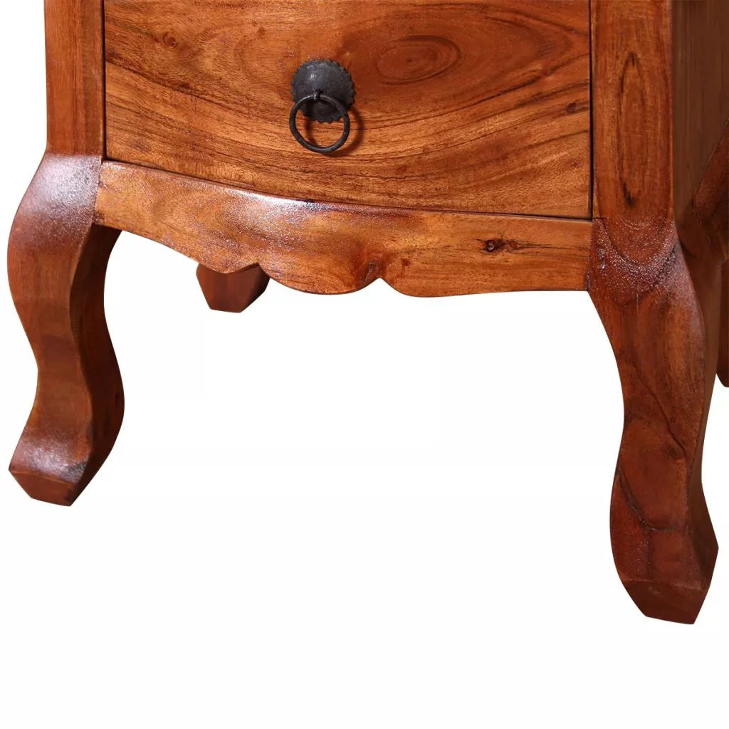 Nightstand with Drawers Solid Acacia Wood U62698