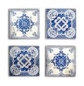 Canvas Floral Pattern Wall Art Set of 4 12x12 inches Z240