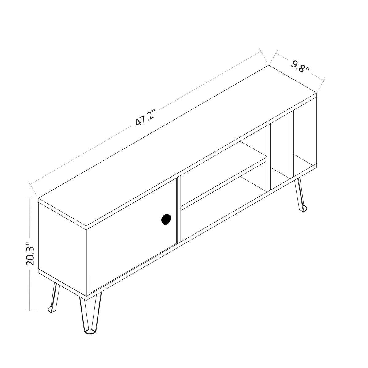 White Oak 2 Tier TV Stand with Doors C26760