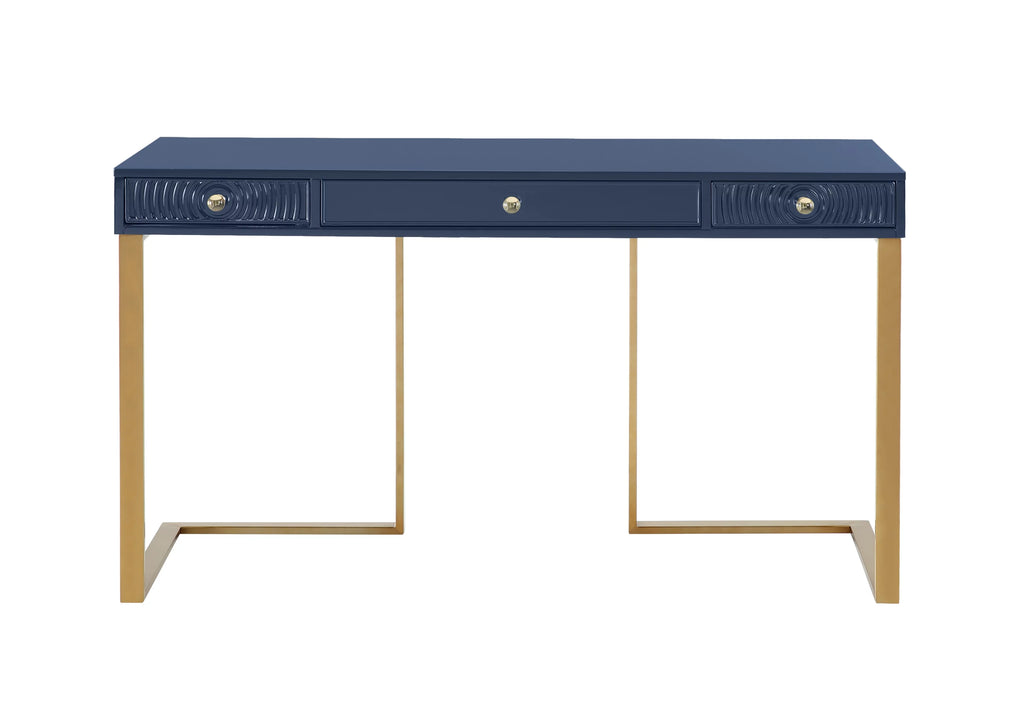 Blue Lacquer Office Desk With Gold Legs H948330