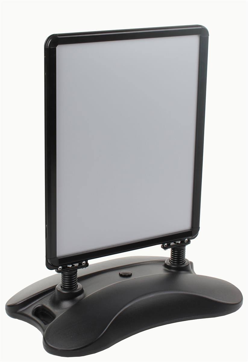 Black 22x28-Inch Double-Sided Wheeled Sidewalk Sign Frame S932