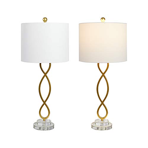 30" Brass Gold Table Lamps Set of 2 V962