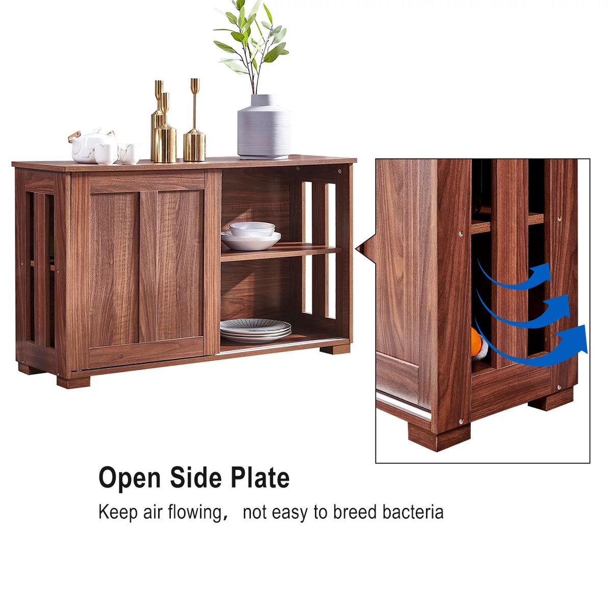 Brown Wood Buffet Table Sideboard Cabinet Q7746