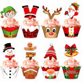 128 Pieces Christmas Cupcake Toppers Wrappers A740190