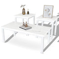 Faux Marble Coffee Table Set of 3 Piece Metal Frame Z9282