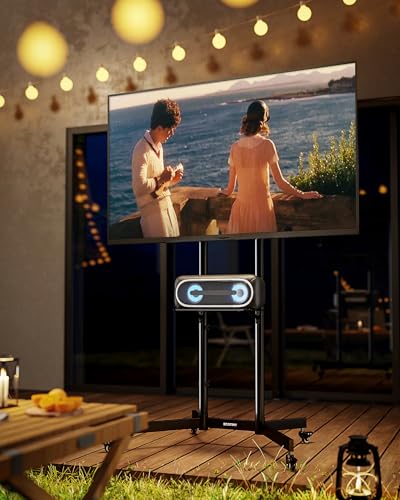 Heavy-Duty Rolling TV Stand for 32–85" Screens, Black D469400