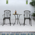 3 Piece Cast Aluminum Patio Bistro Set with Umbrella Hole M36160