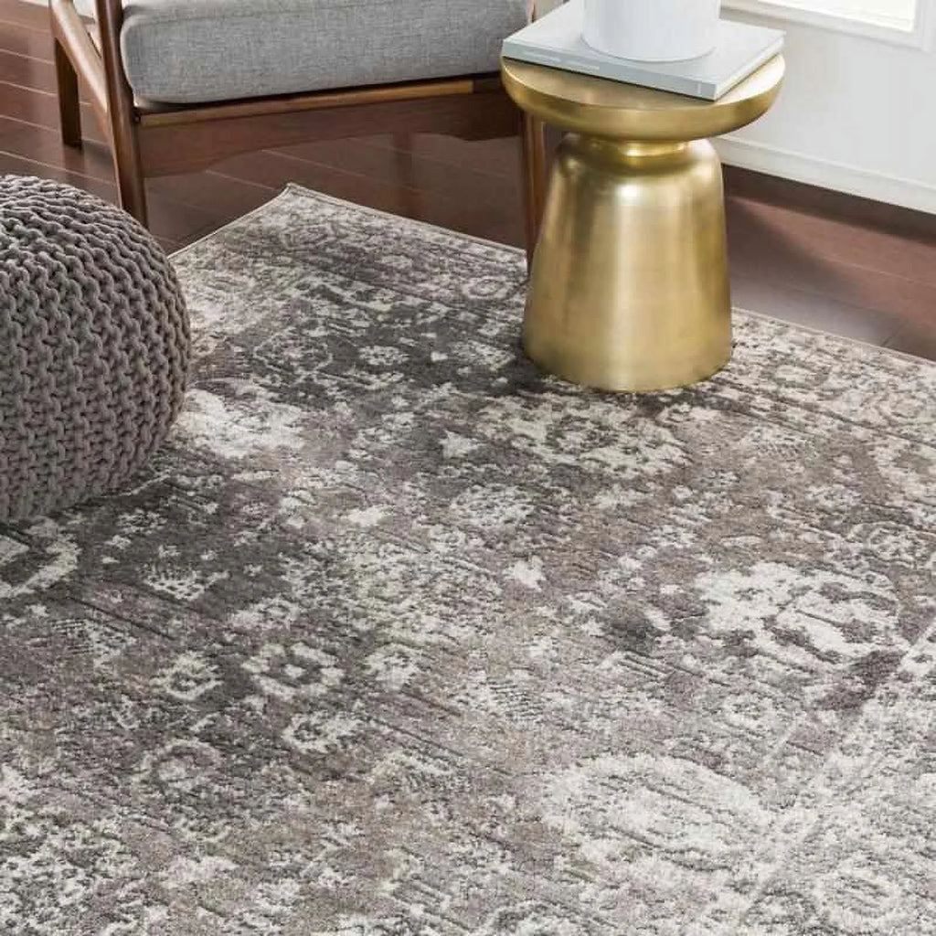 9x12 Gray Charcoal White Area Rug F45115