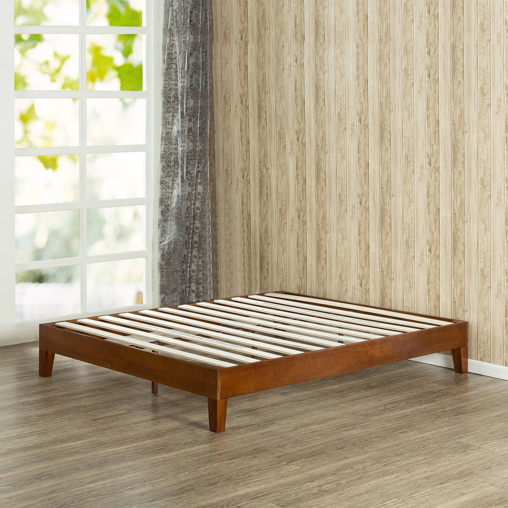 12" Wood Platform Bed Frame, Cherry, Full E358624