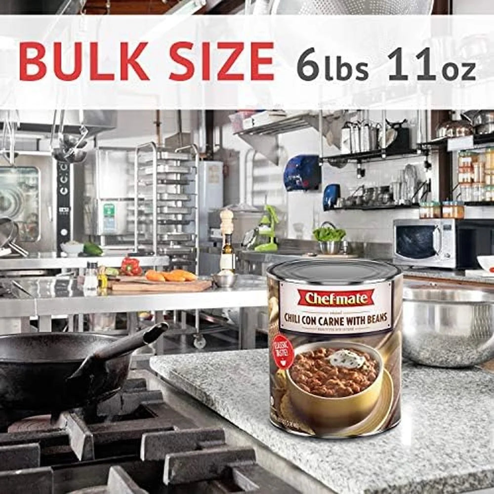 Beef Chili Canned Beans with Meat 6 lb 11 oz Pack of 2 H7799