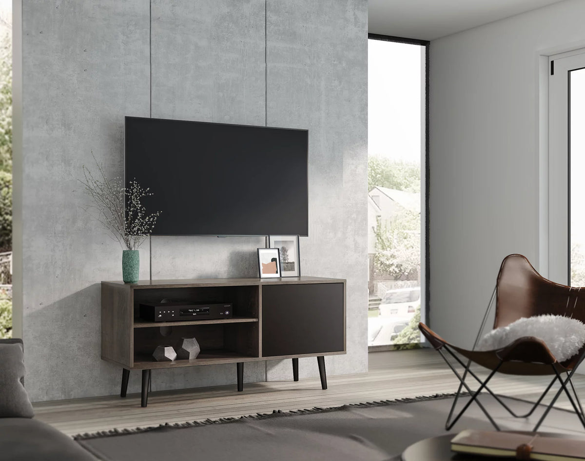 Mid Century Wood TV Stand with Storage J215574