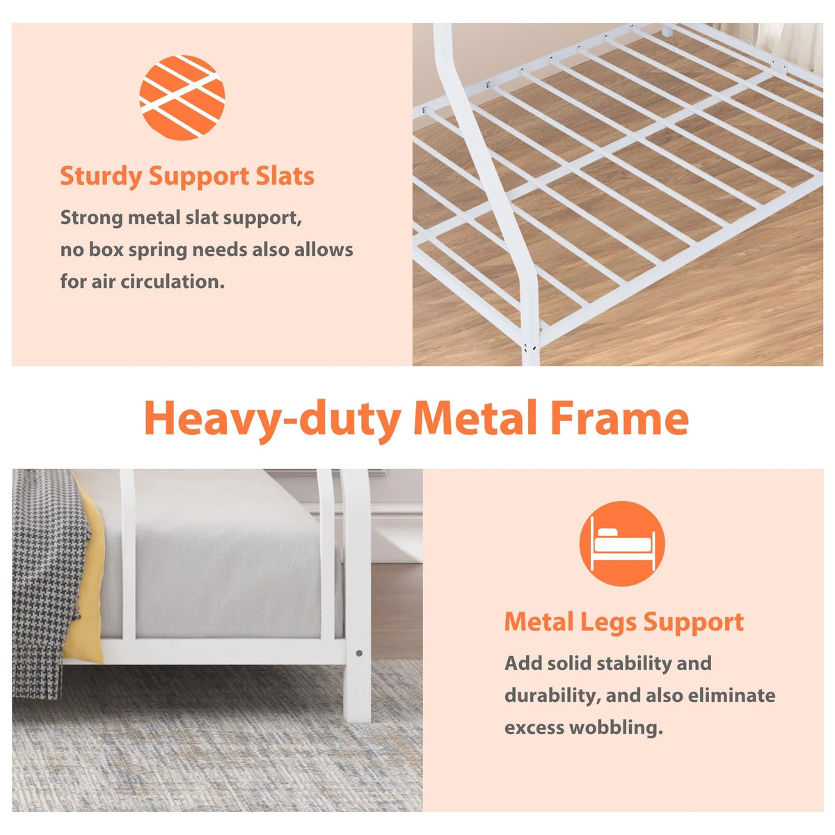 Twin Over Full Heavy-duty Metal Bunk Bed X535597