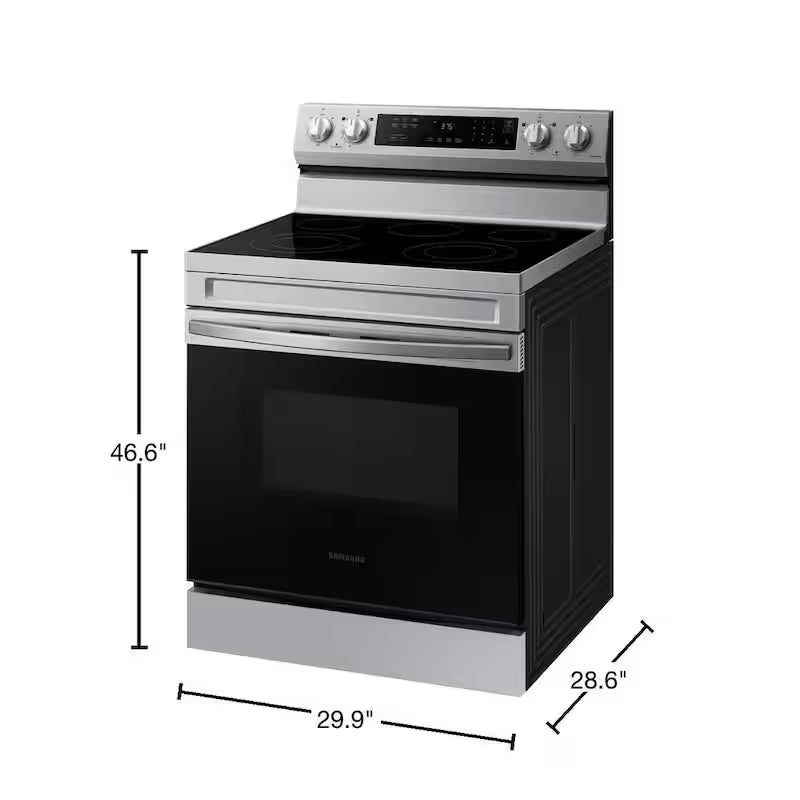 6.3 cu. ft. Smart Freestanding Electric Range with Rapid Boil and Self Clean in Stainless Steel V977368
