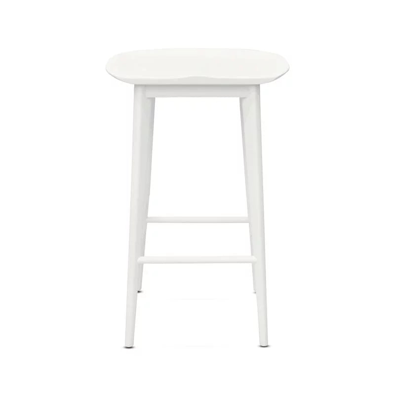 White 2 Piece Acacia Wood Counter Stool Set H677