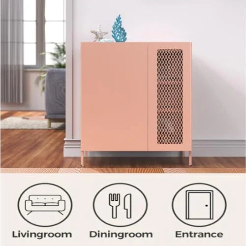 Modern Metal Sideboard Cabinet with Adjustable Shelves Z222