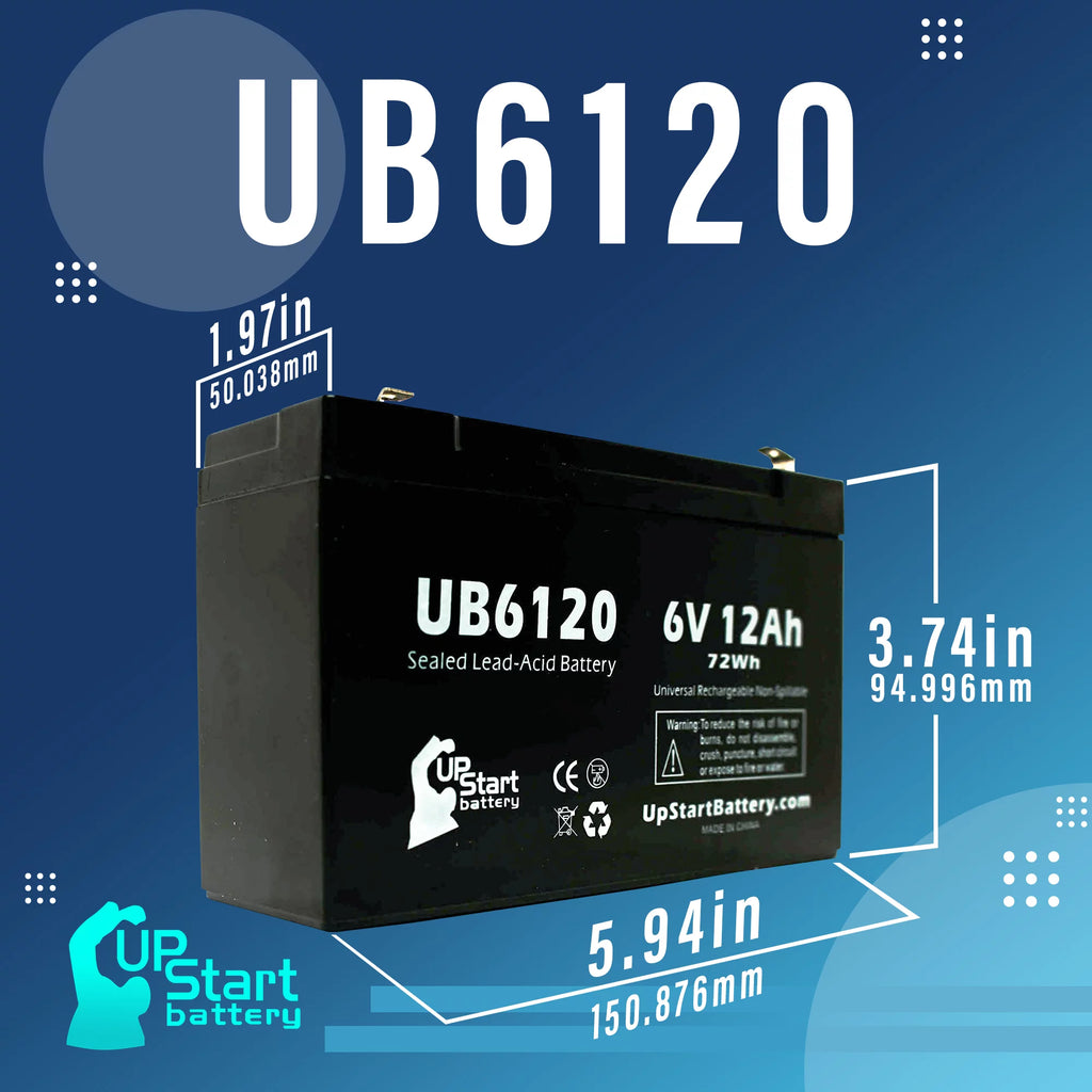 6V 12Ah Sealed Lead Acid Battery with Terminal Adapters I868
