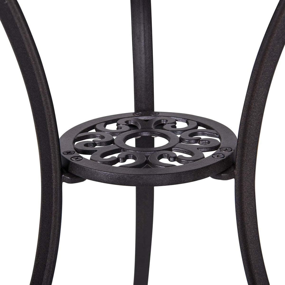 3 Piece Cast Aluminum Patio Bistro Set with Umbrella Hole M36160