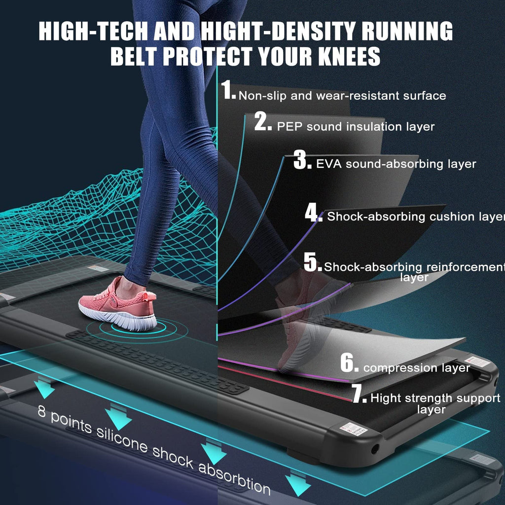 Black Under Desk Treadmill with Remote Control M578
