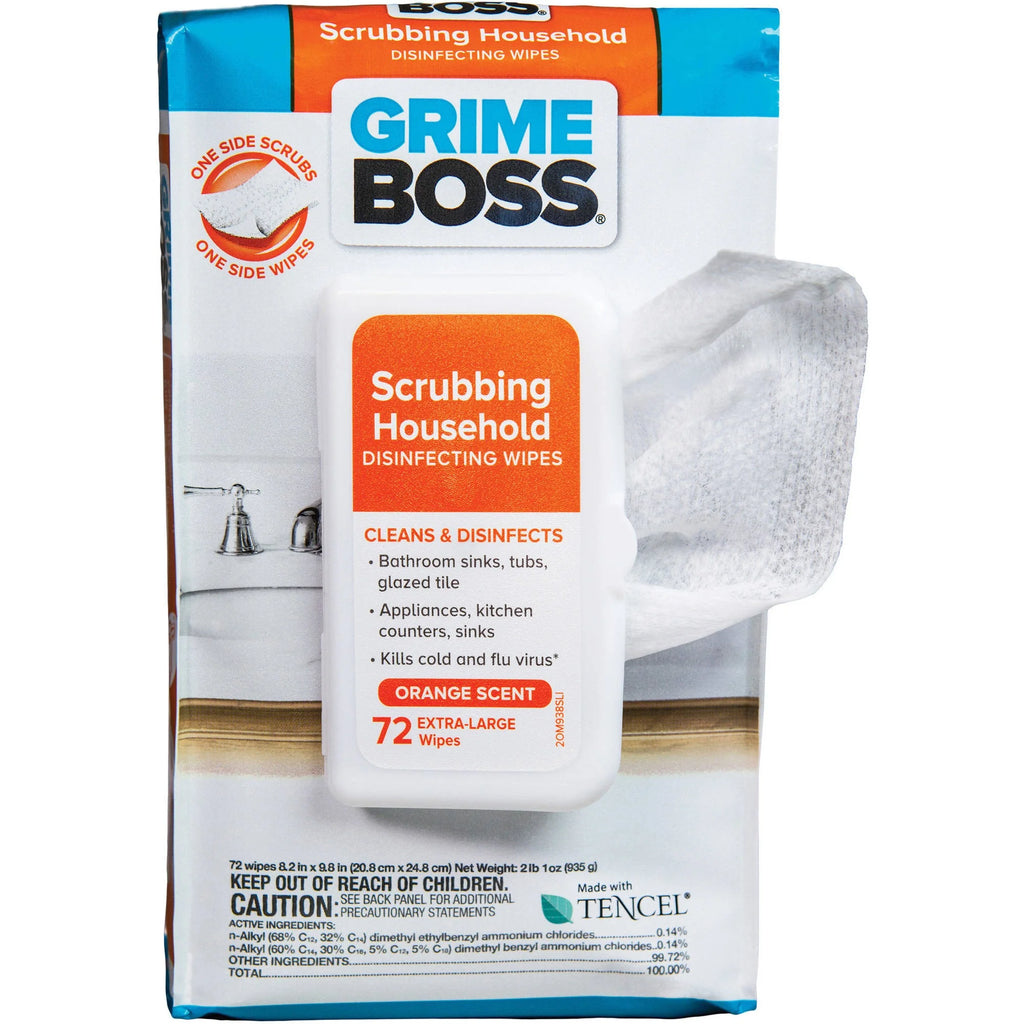 Fiber Blend Scrubbing Household Disinfecting Wipes 72 pk K32202