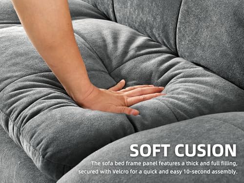 Grey Convertible Futon Sofa Bed E7166