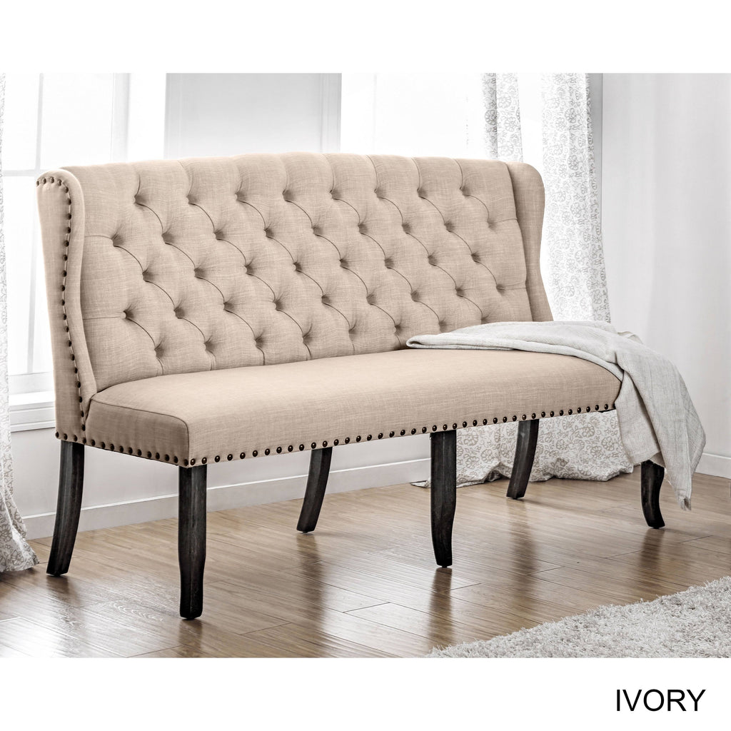 Dark Blue Linen Upholstered Loveseat D1401