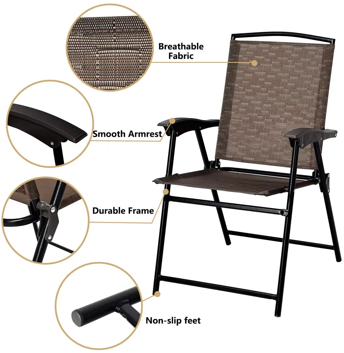 3-Piece Patio Bistro Set with Round Tempered Glass Table and 2 Chairs L80265