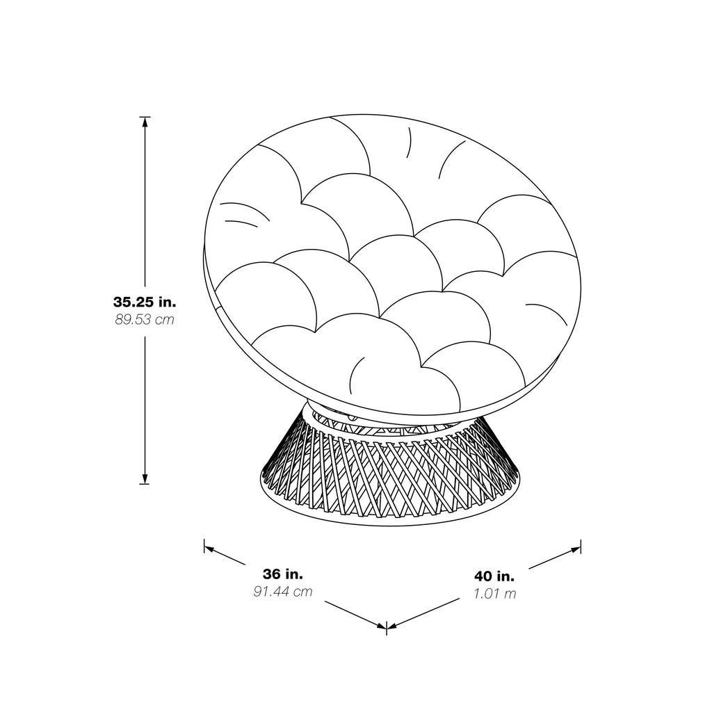 Brown Papasan Chair with Round Cushion S42415