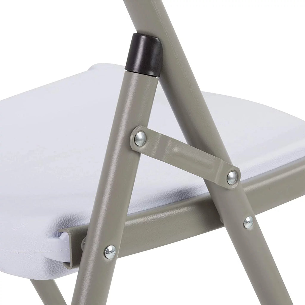 White Blow-Molded Plastic Folding Chairs Set of 4 Y6975