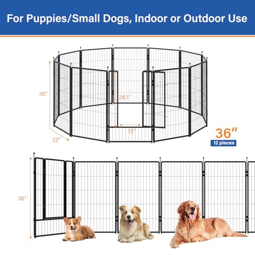 24 inch 12 Panels Heavy-Duty Metal Dog Playpen E7385