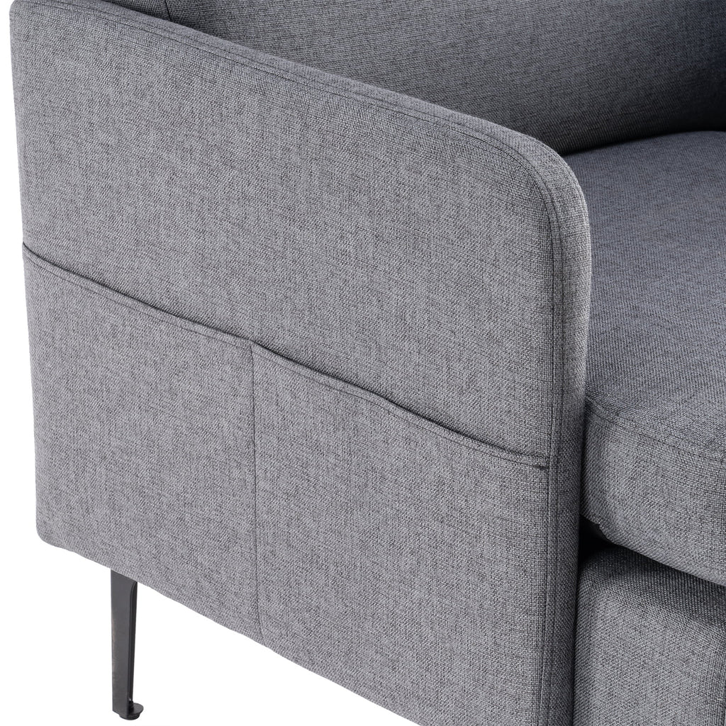 Velvet Upholstered Accent Chair with Wood Legs D897305