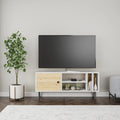 White Oak 2 Tier TV Stand with Doors C26760