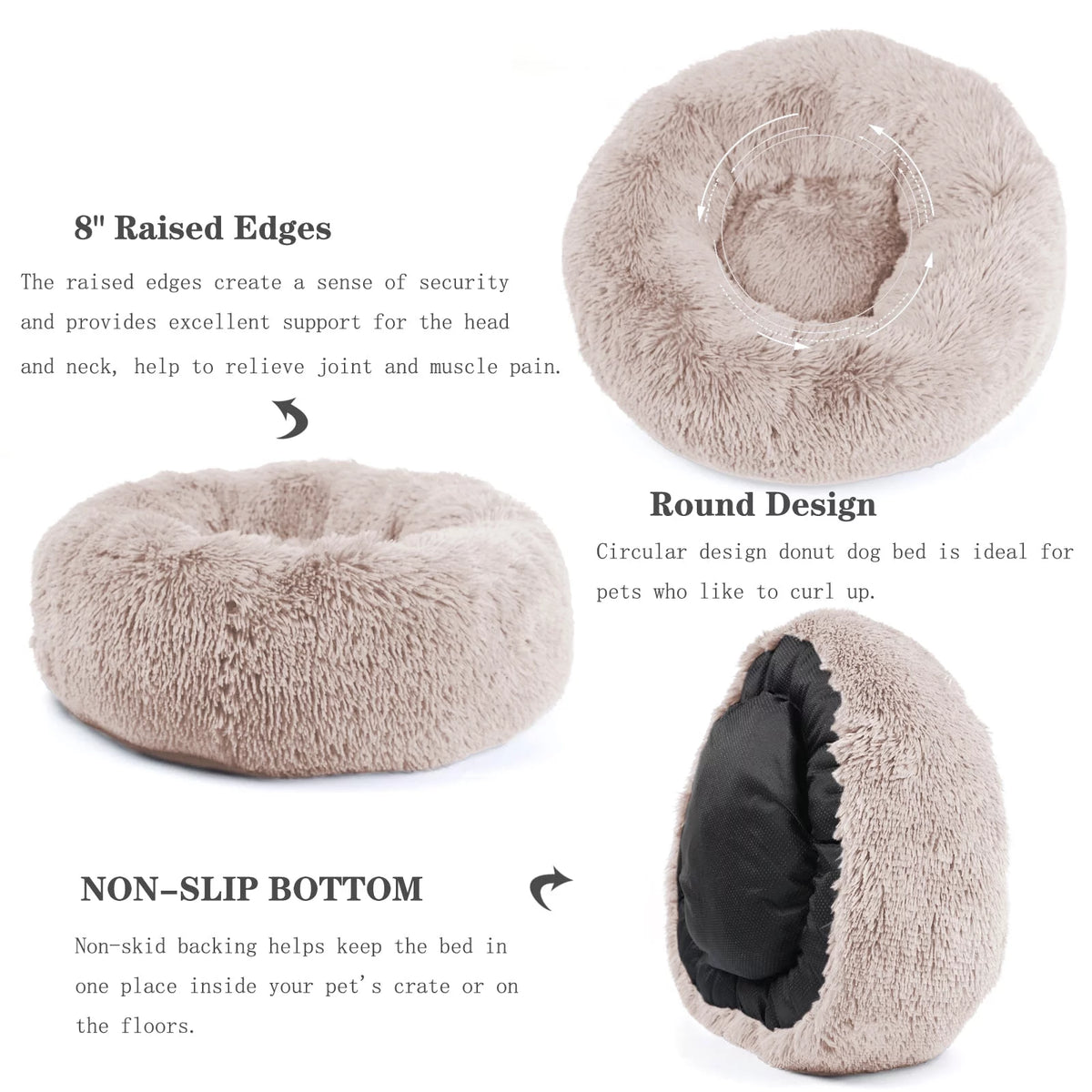 23in Washable Round Dog Bed M53158