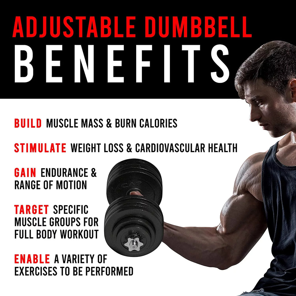Cast Iron Adjustable Dumbbell Set Y22500