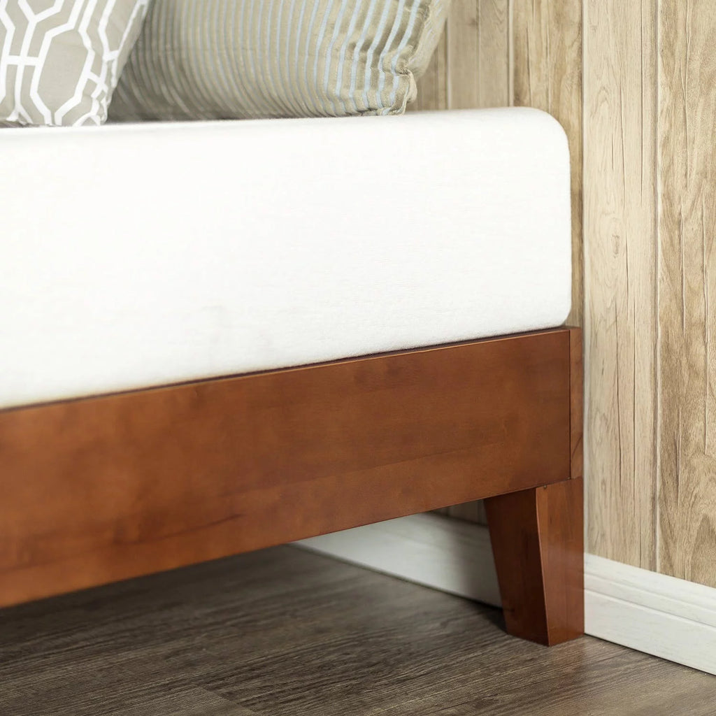 12" Wood Platform Bed Frame, Cherry, Full E358624