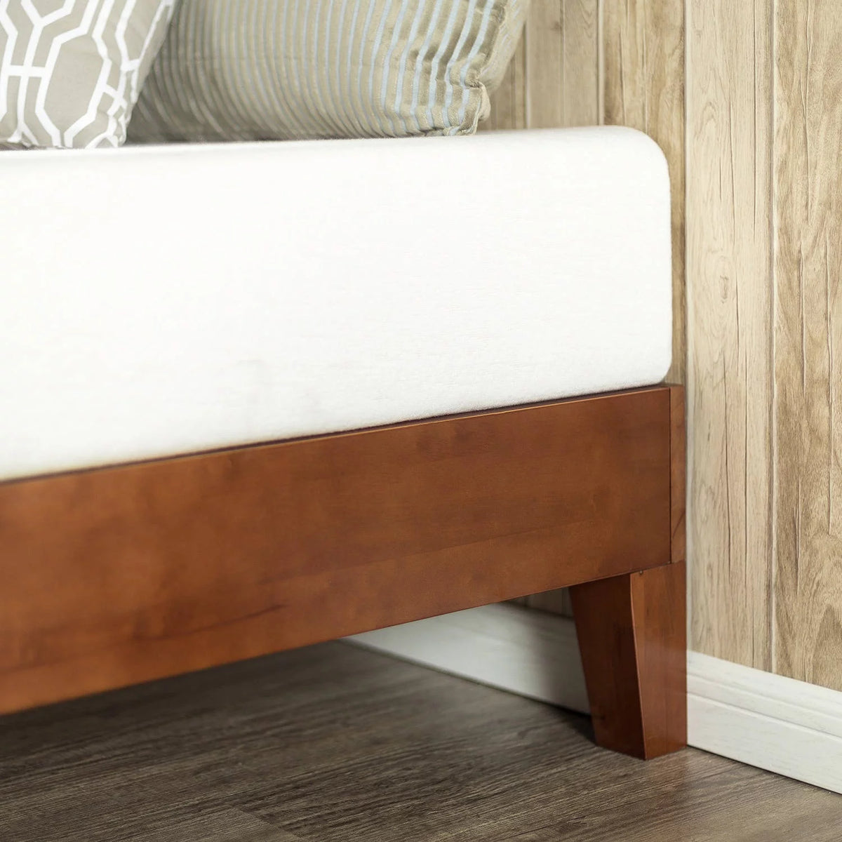 12" Wood Platform Bed Frame, Cherry, Full E358624