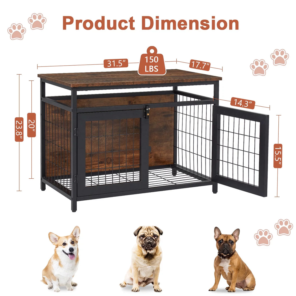Dog Crate Furniture with Double Doors L16189
