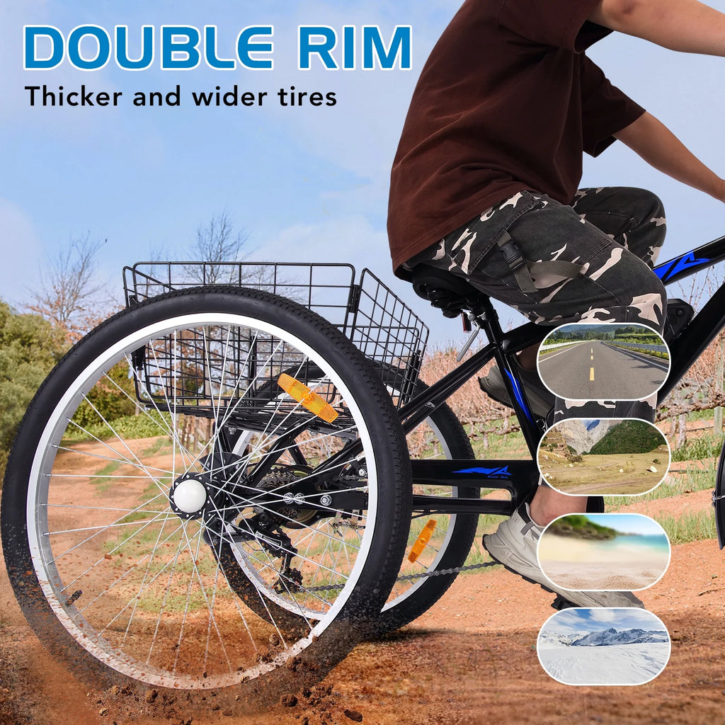 7-Speed Electric Trike with Basket I5804