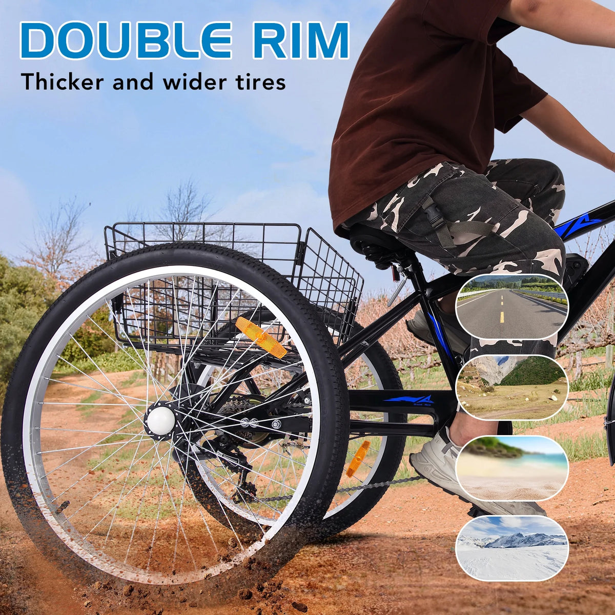 7-Speed Electric Trike with Basket I5804