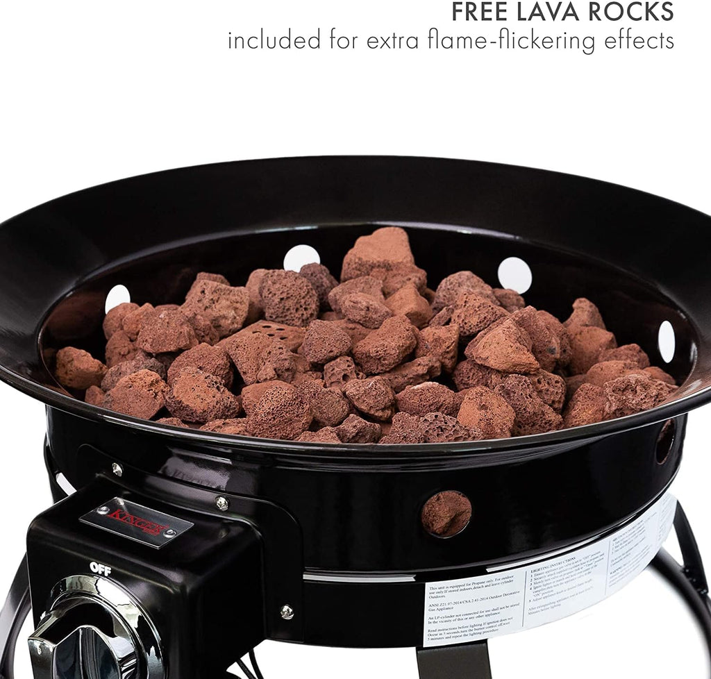 20 Portable Propane Fire Pit 52,000 BTU Smokeless with Cover Carry Kit Black E2806