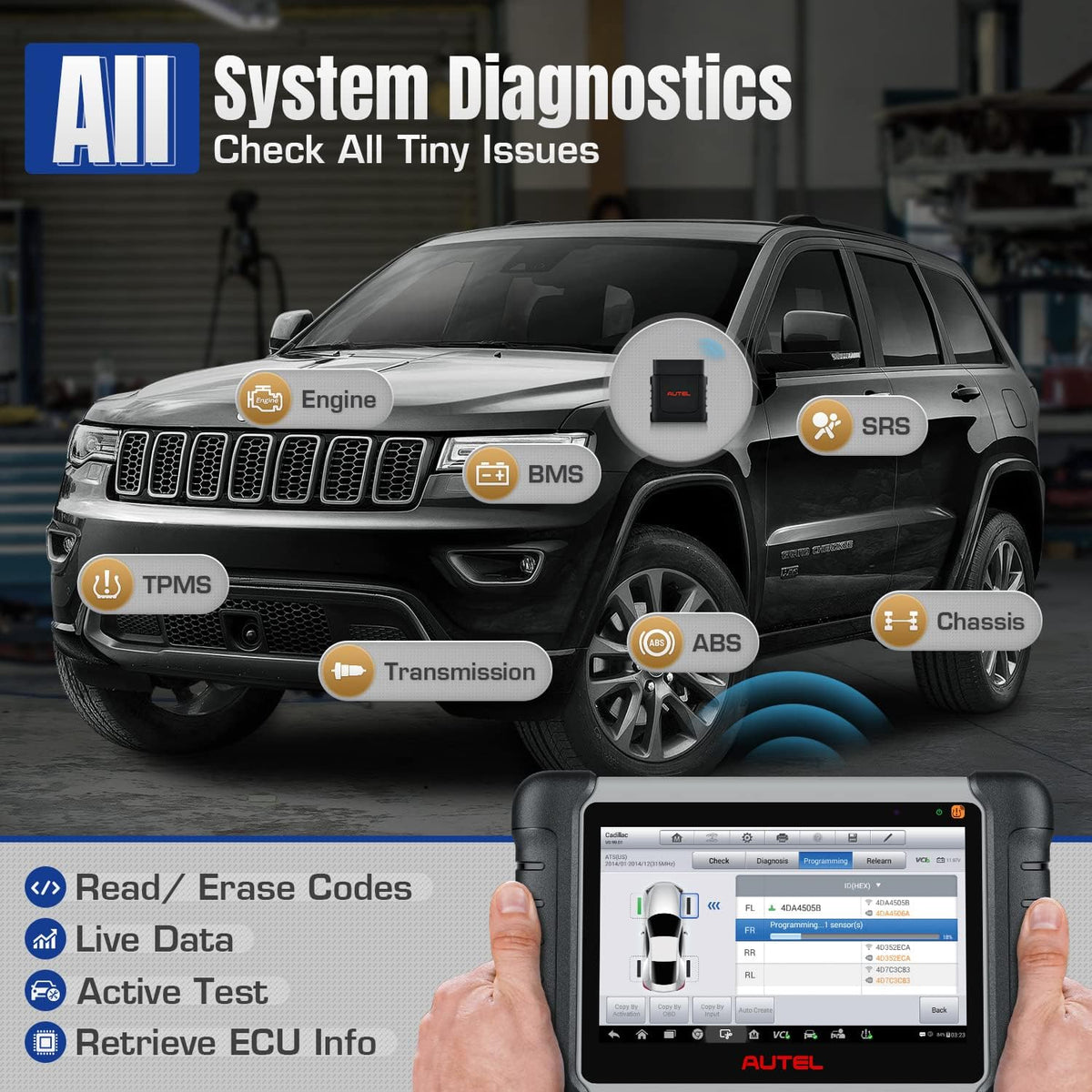 Bi-Directional Control 31+ Service All System Diagnostics Scanner F7749
