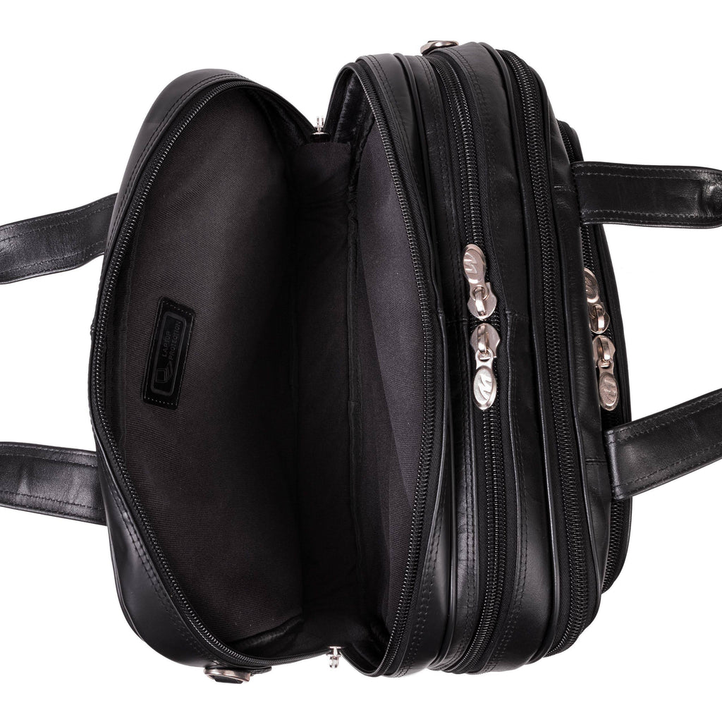 Black Leather Laptop Case Q289